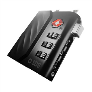 SBS FindMy lock for luggage, black - Smart tracker