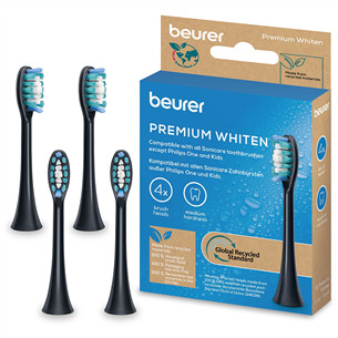 Beurer Premium Whiten, 4 vnt., juodi - Dantų šepetėlių antgaliai