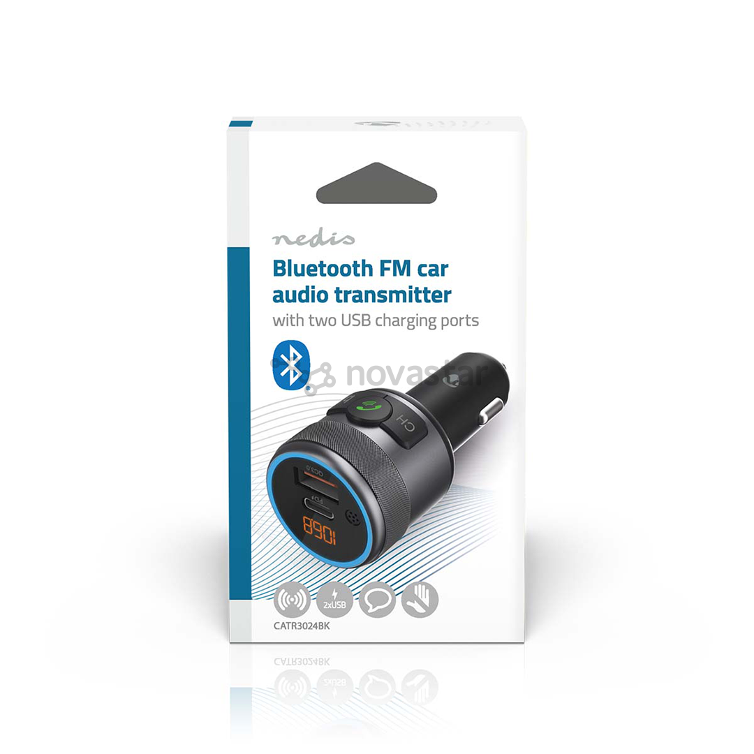 Nedis Car FM Transmitter, juodas - FM siųstuvas