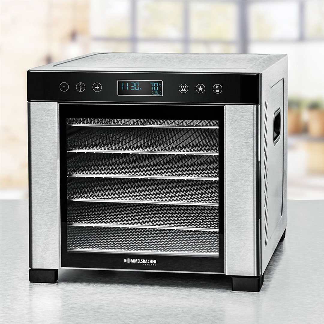 Rommelsbacher, 600 W, nerūdijančio plieno/juoda - Grybų, vaisių ir daržovių džiovyklė