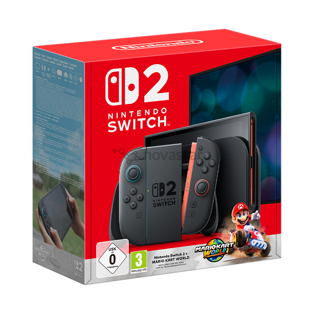 Nintendo Switch 2 + Mario Kart World, juodas - Žaidimų konsolės komplektas