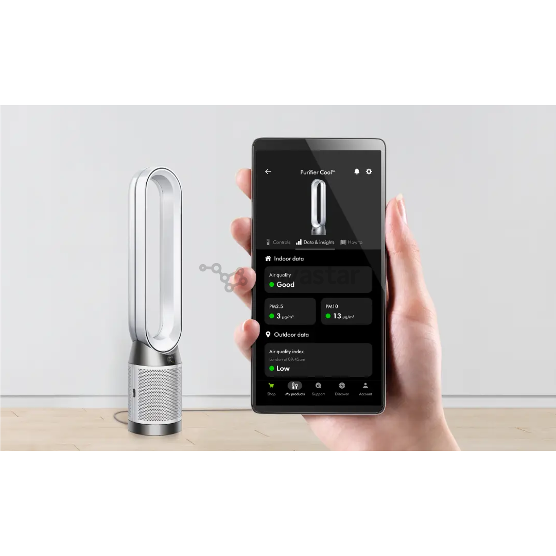 Dyson Purifier Cool PC1, baltas/nikelio spalvos - Oro valytuvas