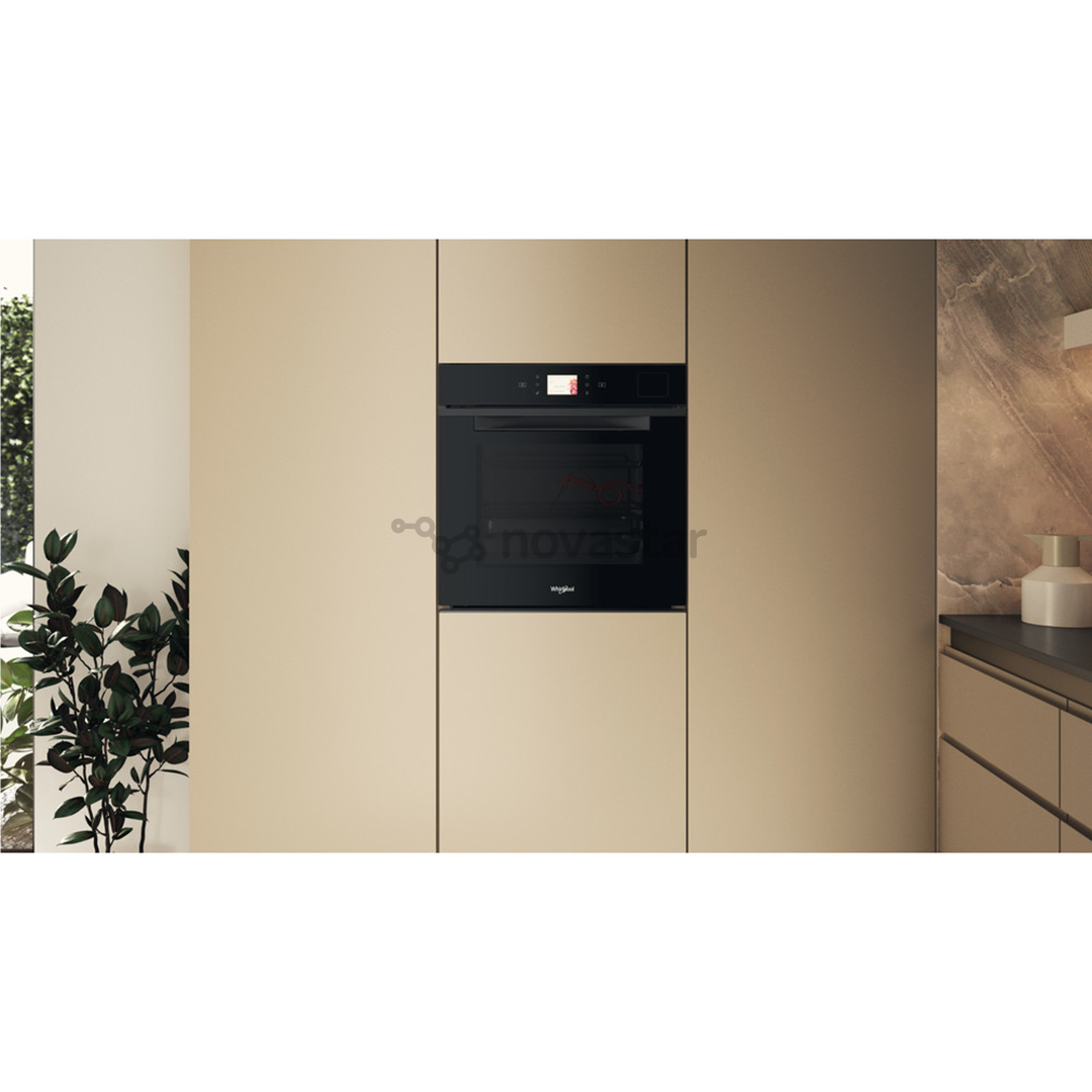Whirlpool, 73 L, hidrolizė, juoda - Įmontuojama orkaitė