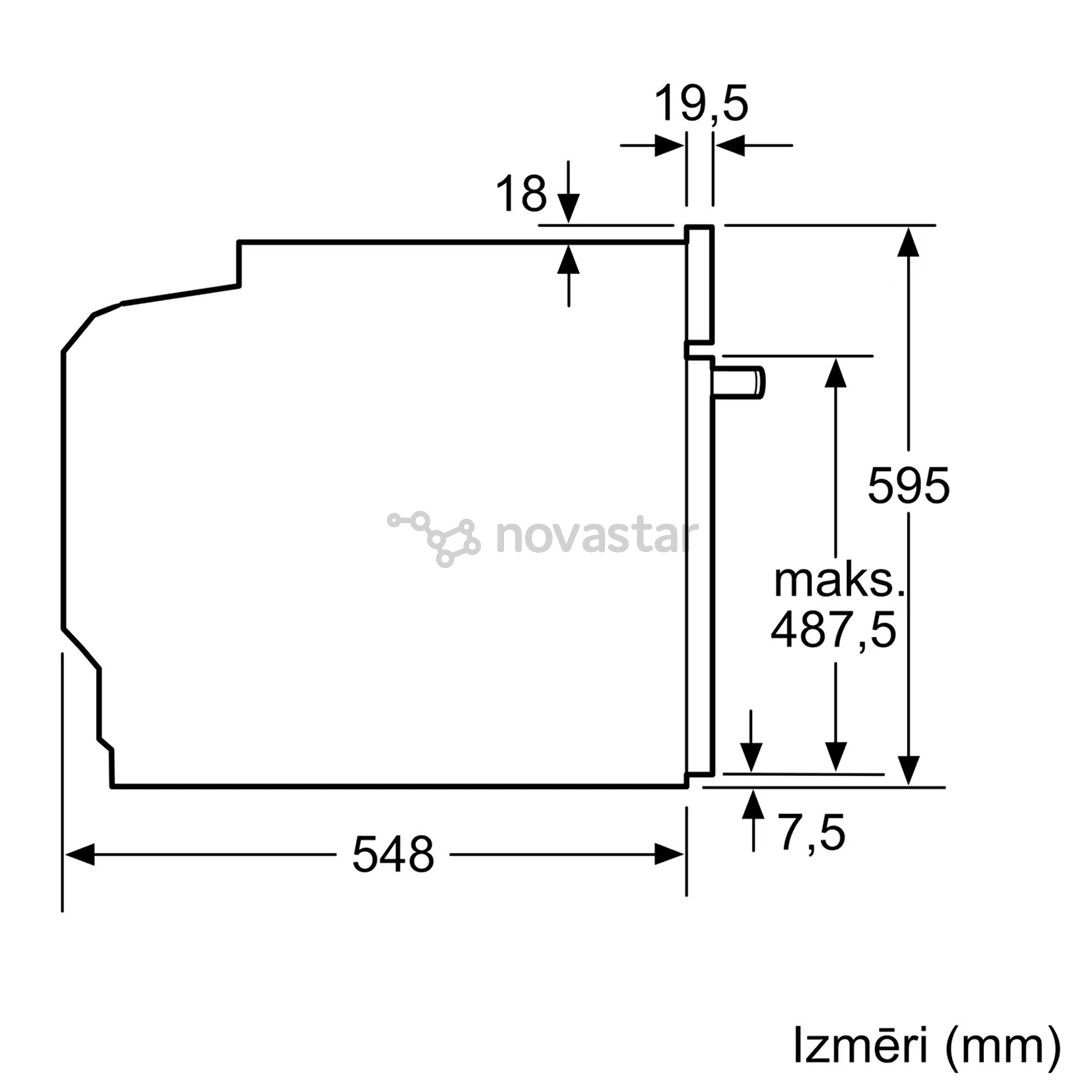 Bosch Series 8, 71 L, pirolizė, juoda - Įmontuojama orkaitė
