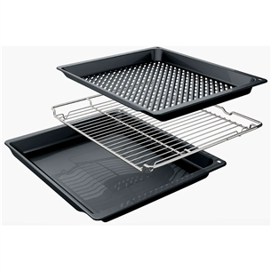 Bosch Series 8, 71 L, pyrolytic cleaning, black - Built-in oven