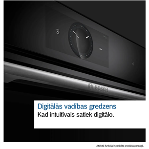 Bosch Series 8, 71 L, pyrolytic cleaning, black - Built-in oven
