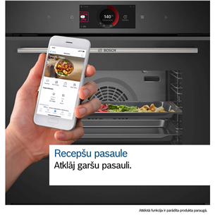 Bosch Series 8, 71 L, pyrolytic cleaning, black - Built-in oven