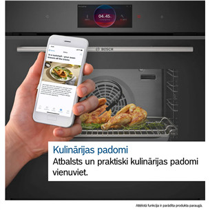 Bosch Series 8, 71 L, pirolizė, juoda - Įmontuojama orkaitė