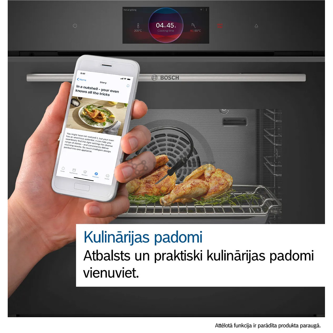 Bosch Series 8, 71 L, pirolizė, juoda - Įmontuojama orkaitė