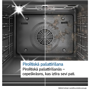 Bosch Series 8, 71 L, pyrolytic cleaning, black - Built-in oven