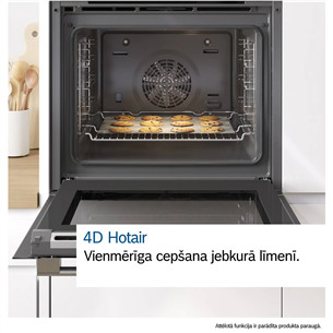Bosch Series 8, 71 L, pirolizė, juoda - Įmontuojama orkaitė