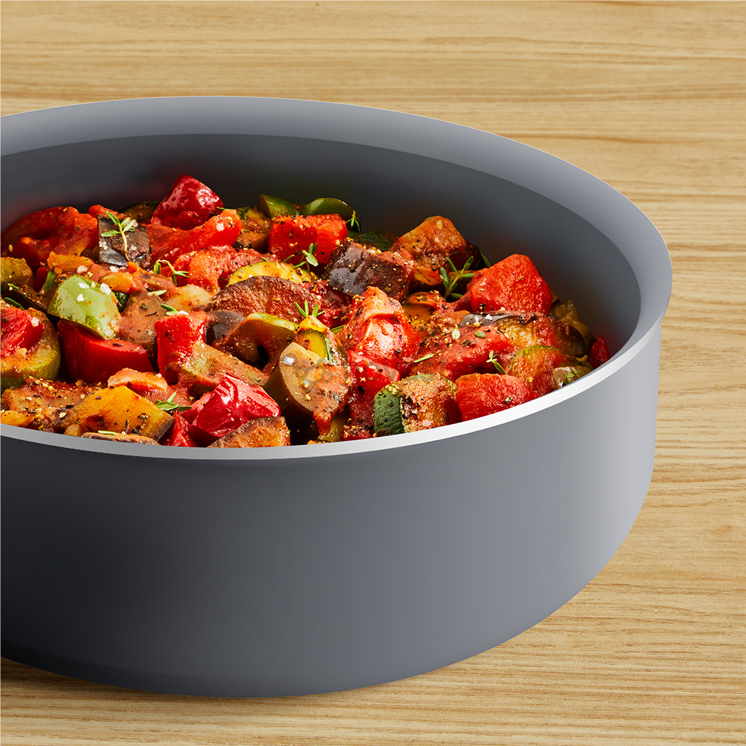 Tefal Halo, 24 cm, pilka - Keptuvė su dangčiu