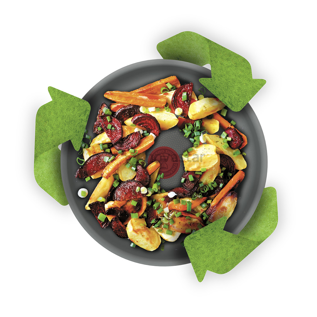 Tefal Ingenio Halo, 22/26 cm, 3 dalių, pilkas - Keptuvių rinkinys + nuimama rankena