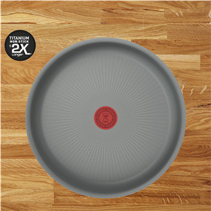 Tefal Ingenio Halo, 22/26 cm, 3 dalių, pilkas - Keptuvių rinkinys + nuimama rankena