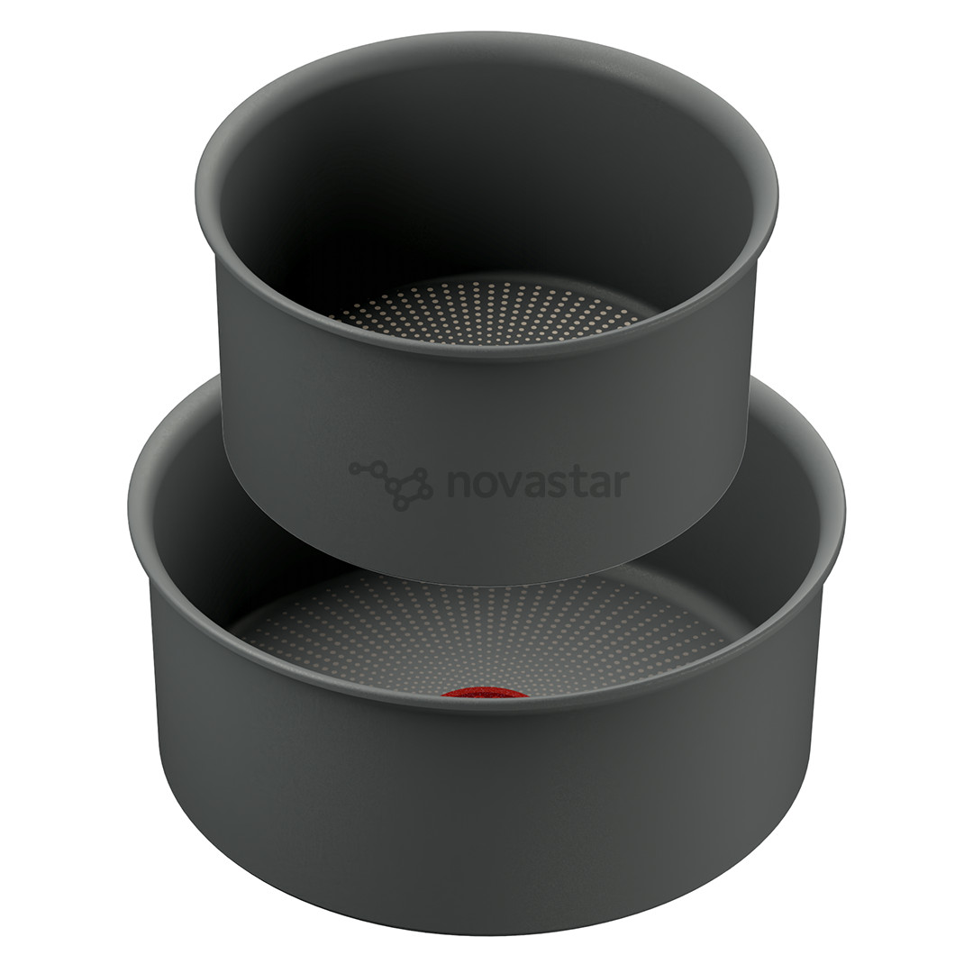 Tefal Ingenio Halo, 16/20 cm, 3 dalių, pilkas - Puodų rinkinys + nuimama rankena