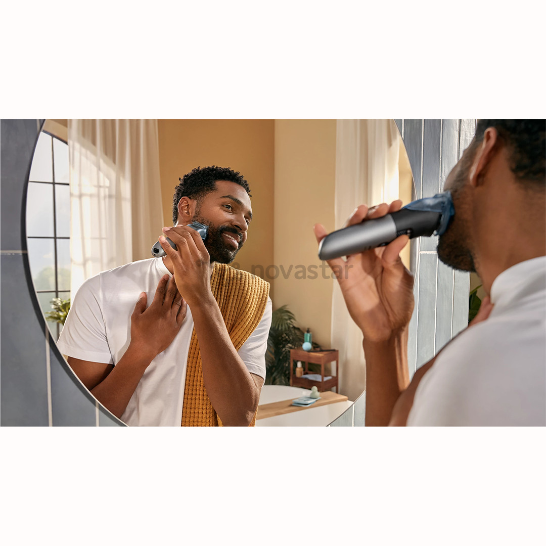 Philips Beard Trimmer 7000, juoda/pilka - Barzdos kirpimo mašinėlė