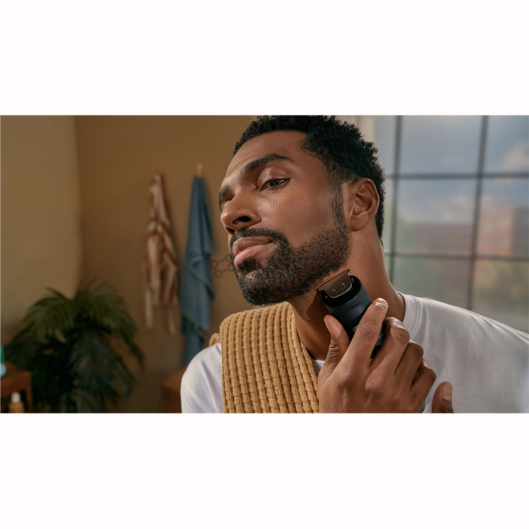 Philips Beard Trimmer 7000, juoda/pilka - Barzdos kirpimo mašinėlė