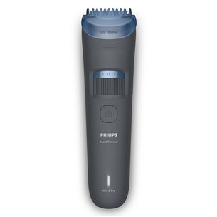 Philips Beard Trimmer 3000, tamsiai pilka - Barzdos kirpimo mašinėlė