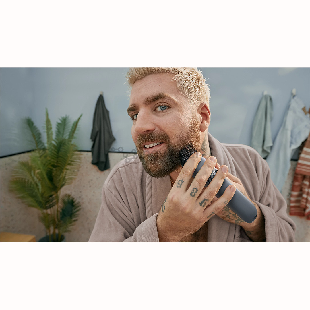 Philips Beard Trimmer 3000, tamsiai pilka - Barzdos kirpimo mašinėlė