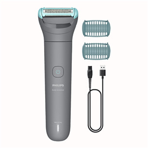 Philips Body Groomer 3000 Series, Triple Protect skutimo sistema, pilka - Kūno plaukų kirpimo mašinėlė BG3480/15