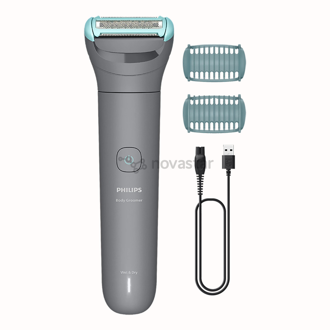 Philips Body Groomer 3000 Series, Triple Protect skutimo sistema, pilka - Kūno plaukų kirpimo mašinėlė