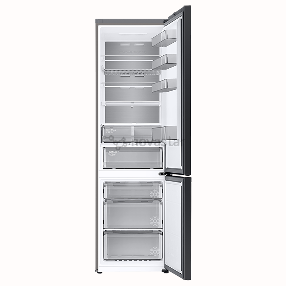 Samsung, NoFrost, 390 L, aukštis 203 cm, juodas - Šaldytuvas