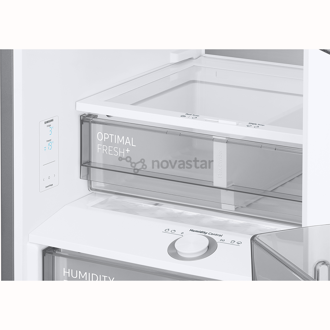 Samsung, NoFrost, 390 L, aukštis 203 cm, juodas - Šaldytuvas