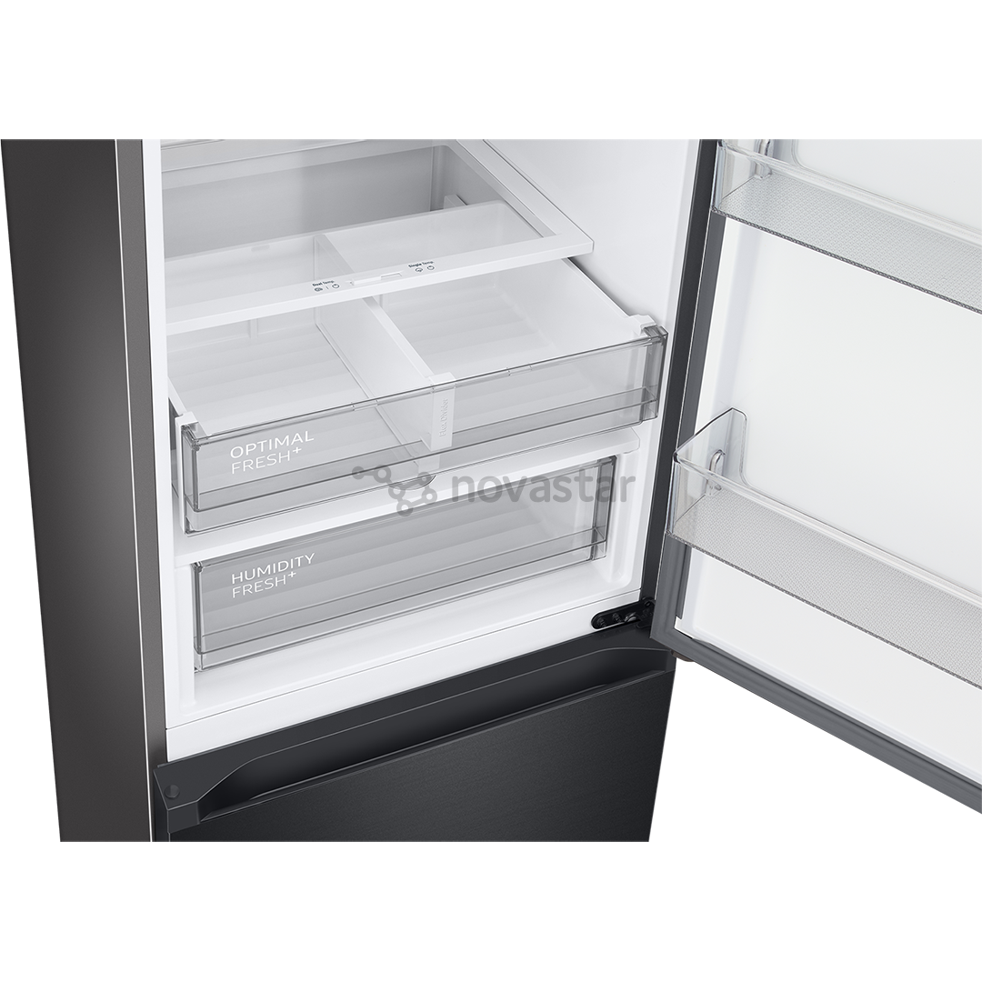 Samsung, NoFrost, 390 L, aukštis 203 cm, juodas - Šaldytuvas