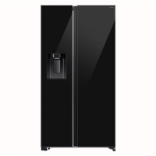 Samsung, NoFrost, 635 L, height 179 cm, black - SBS refrigerator RS70F64KEBEO