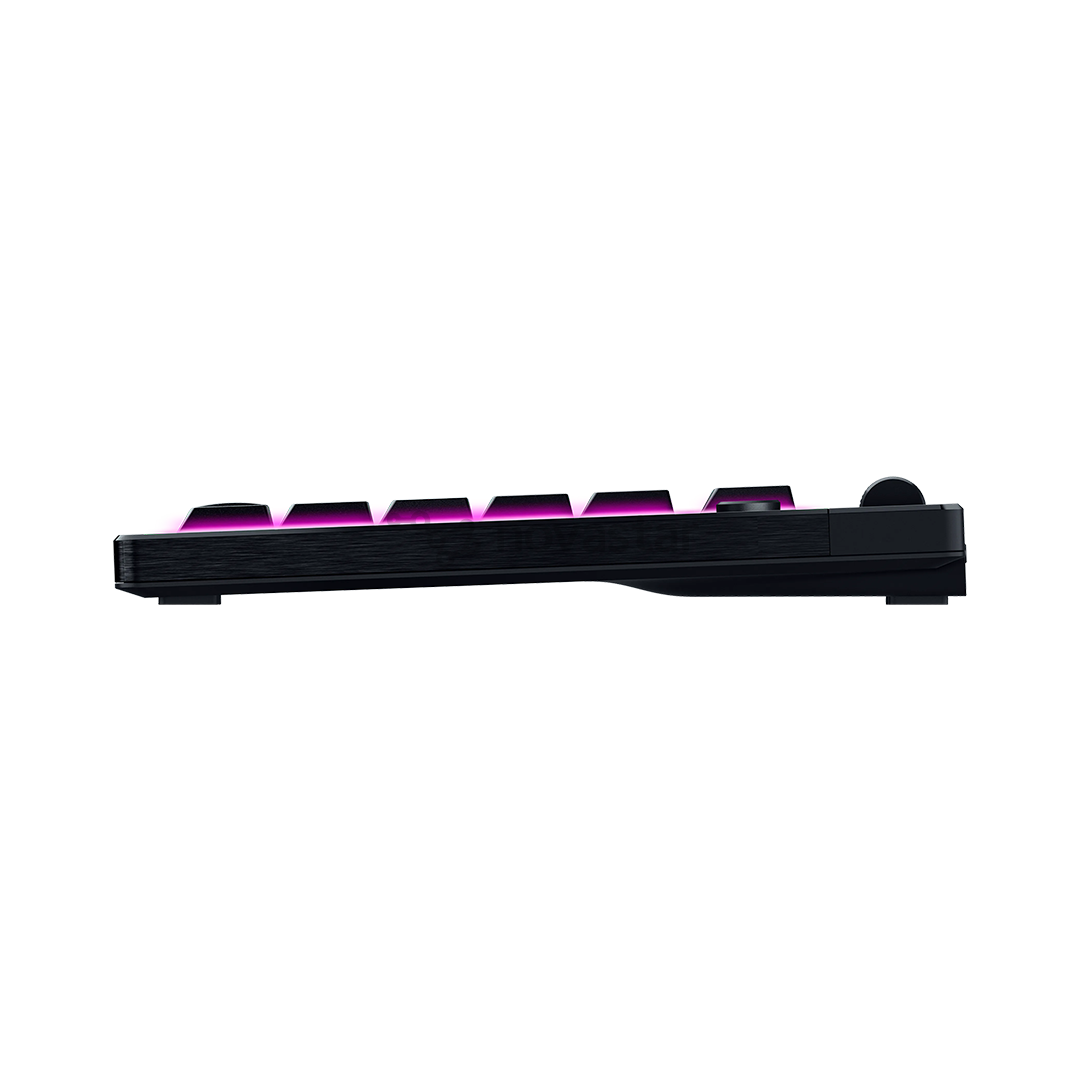 Razer BlackWidow V4 Low-Profile HyperSpeed, clicky, TKL, US, juoda - Belaidė klaviatūra