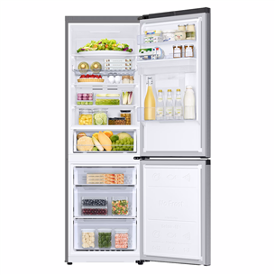 Samsung SmartThings AI Energy, No Frost, 341 L, aukštis 186 cm, sidabro spalvos - Šaldytuvas