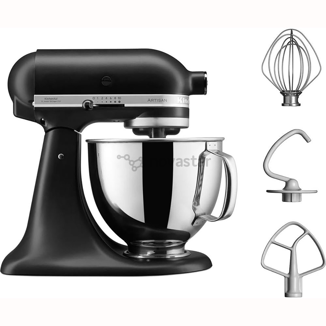 KitchenAid Artisan, 4,8 L, juodas - Virtuvinis kombainas