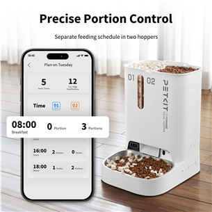 Petkit YumShare Dual-hopper, balta - Automatinė šėrykla su kamera