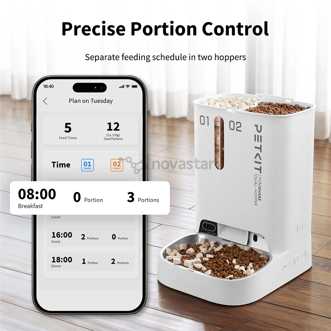 Petkit YumShare Dual-hopper, balta - Automatinė šėrykla su kamera
