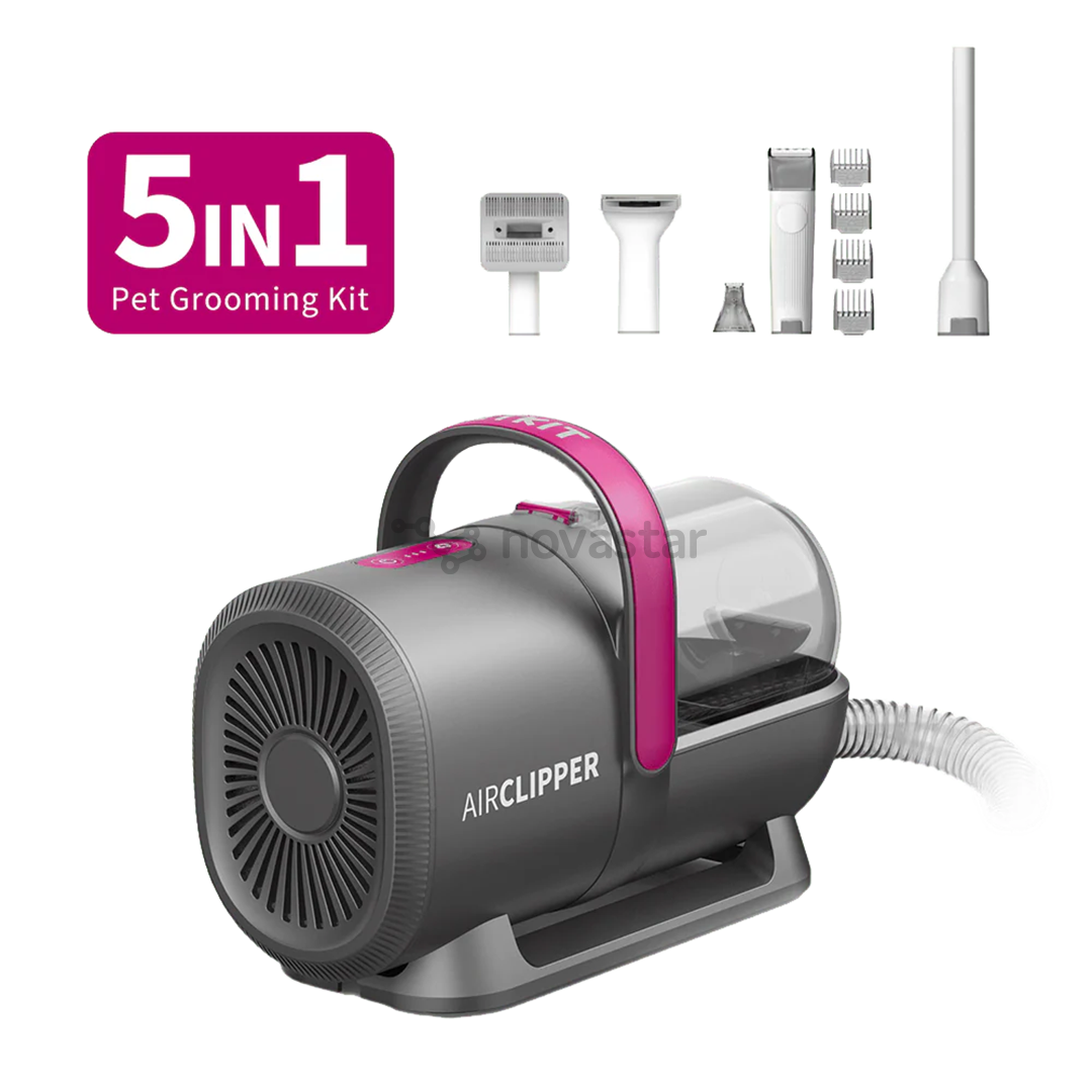 Petkit FurWaker 5-in-1 (AirClipper), su siurbliu, baltas/pilkas - Gyvūnų priežiūros įrenginys