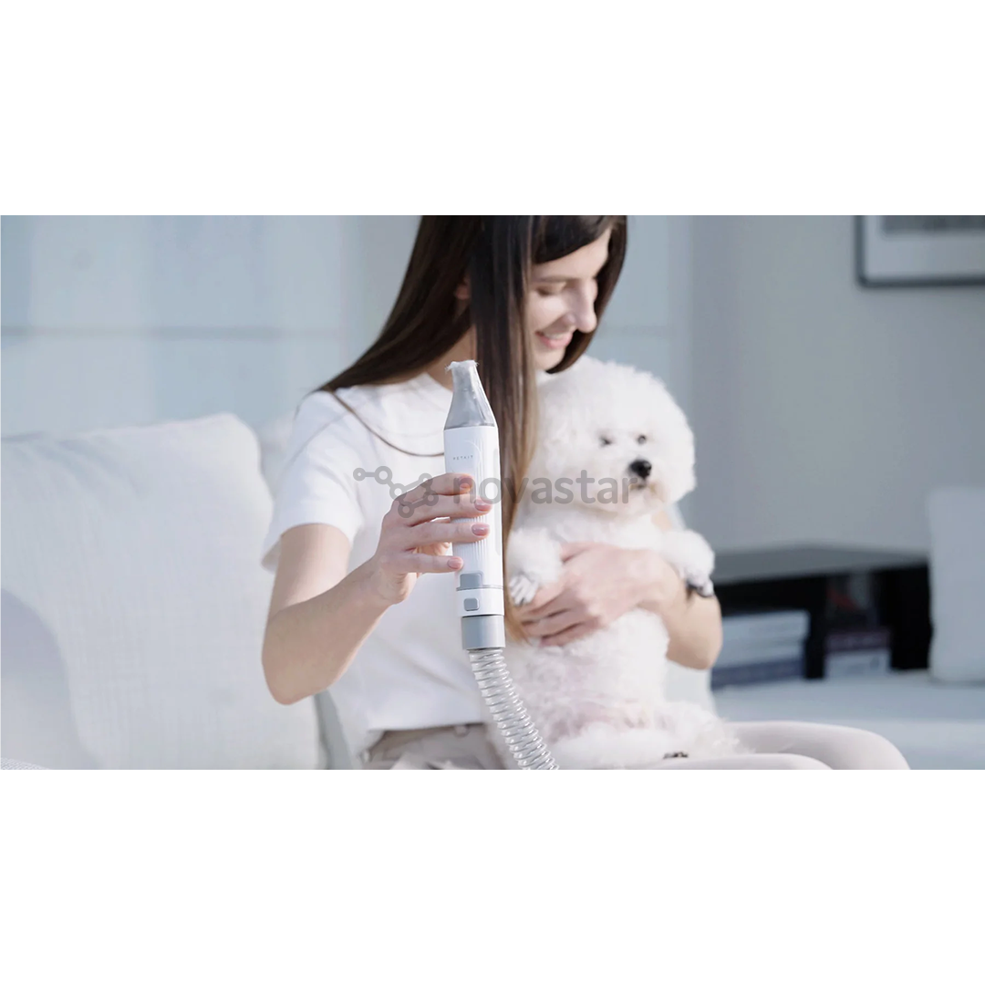 Petkit FurWaker 5-in-1 (AirClipper), su siurbliu, baltas/pilkas - Gyvūnų priežiūros įrenginys