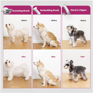 Petkit FurWaker 5-in-1 (AirClipper), with vacuum, white/grey - Pet grooming device