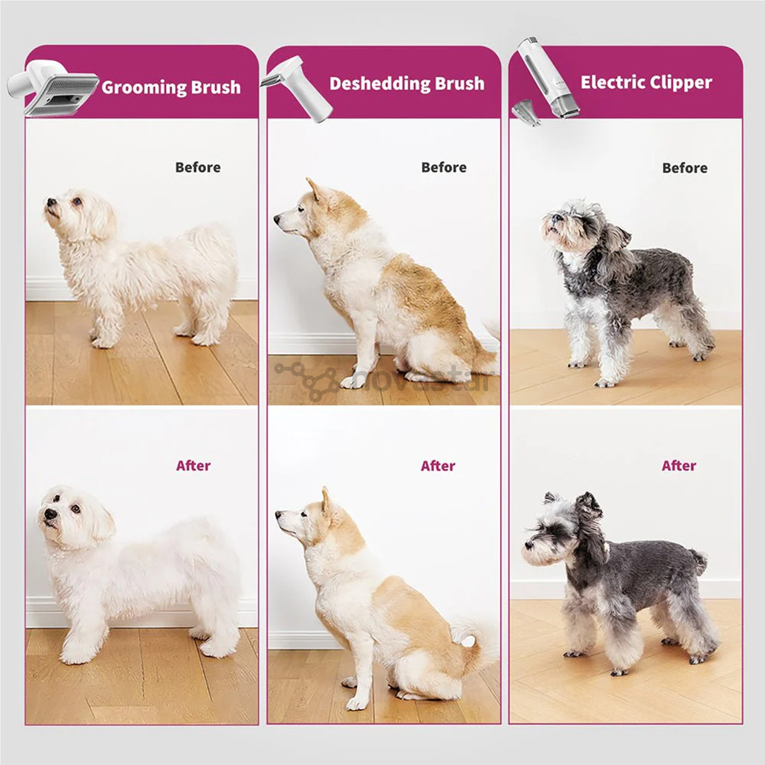 Petkit FurWaker 5-in-1 (AirClipper), with vacuum, white/grey - Pet grooming device