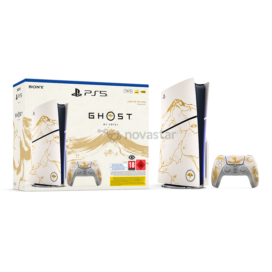 Sony PlayStation 5 Slim Ghost of Yotei Limited Edition, white / gold - Gaming console bundle