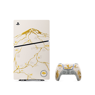 Sony PlayStation 5 Slim Ghost of Yotei Limited Edition, white / gold - Gaming console bundle