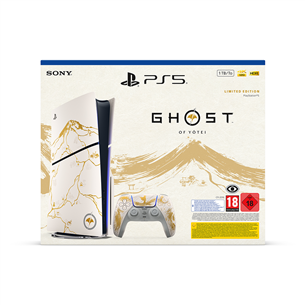 Sony PlayStation 5 Slim Ghost of Yotei Limited Edition, white / gold - Gaming console bundle