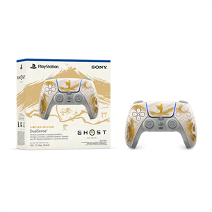 Sony DualSense Ghost of Yotei Limited Edition, PlayStation 5, baltas/aukso spalvos - Belaidis žaidimų pultelis