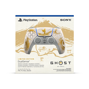 Sony DualSense Ghost of Yotei Limited Edition, PlayStation 5, baltas/aukso spalvos - Belaidis žaidimų pultelis