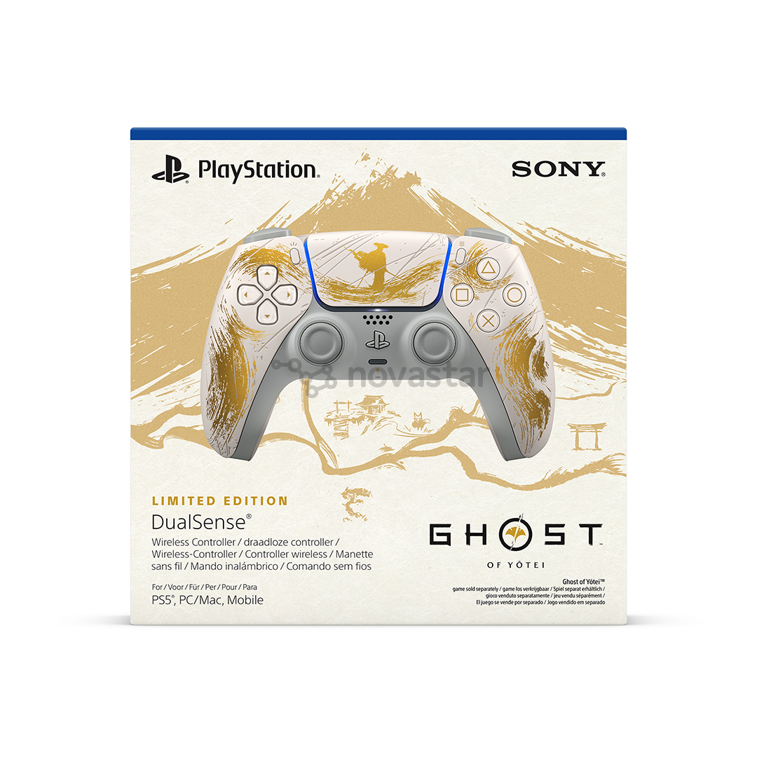 Sony DualSense Ghost of Yotei Limited Edition, PlayStation 5, baltas/aukso spalvos - Belaidis žaidimų pultelis