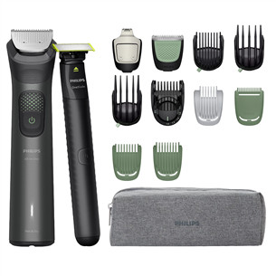 Philips All-in-One Trimmer 9000 Series, Wet & Dry, 15 в 1, серый - Мультитриммер  + OneBlade MG9531/15