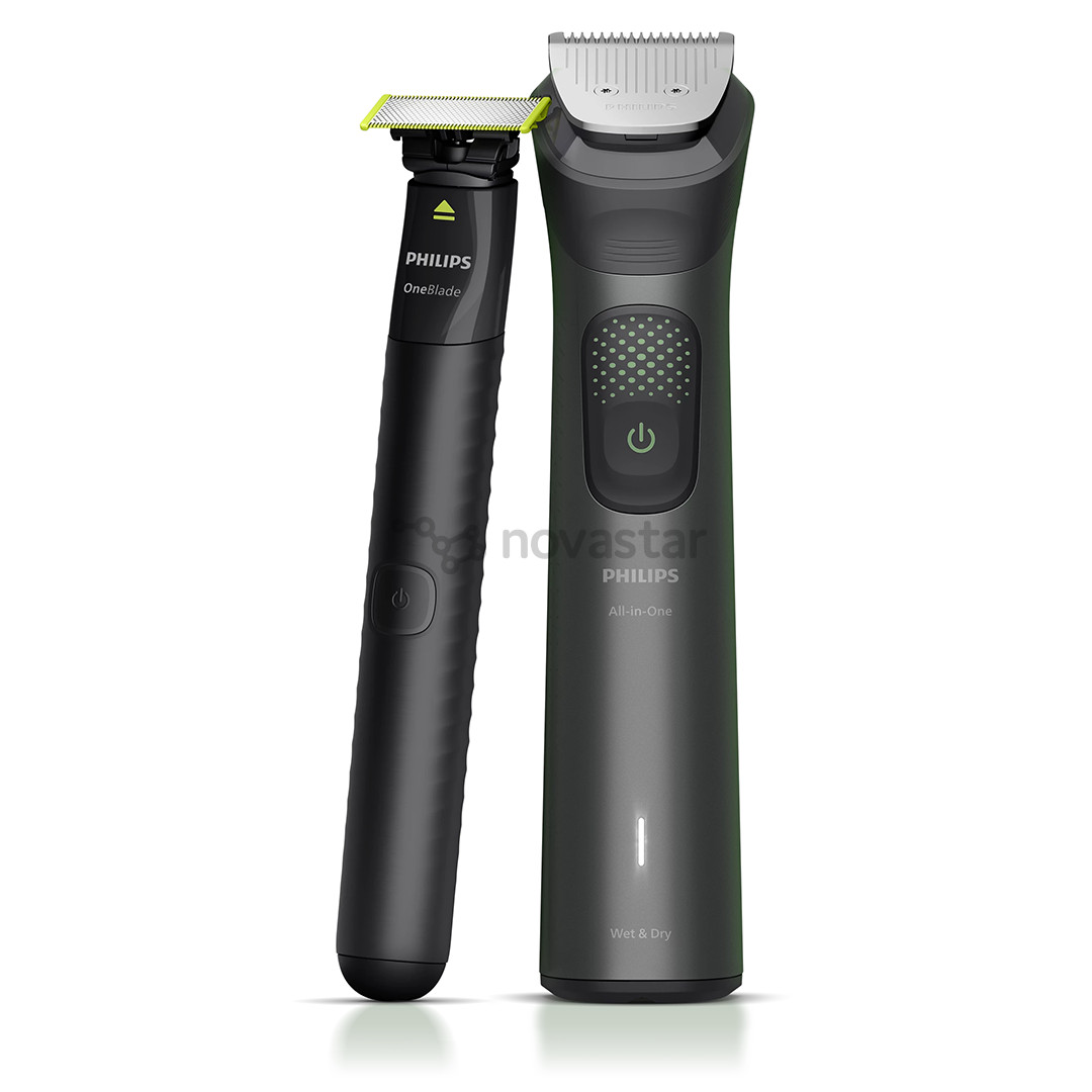 Philips All-in-One Trimmer 9000 Series, Wet & Dry, 15-in-1, pilka - Plaukų kirpimo mašinėlė + OneBlade