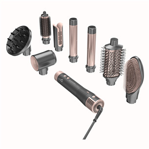 GA.MA Vibrance UniQ, 1500 W, tamsiai pilkos/rožinės - Plaukų formavimo šukos GH0114