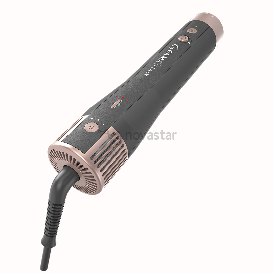 GA.MA Vibrance UniQ, 1500 W, tamsiai pilkos/rožinės - Plaukų formavimo šukos