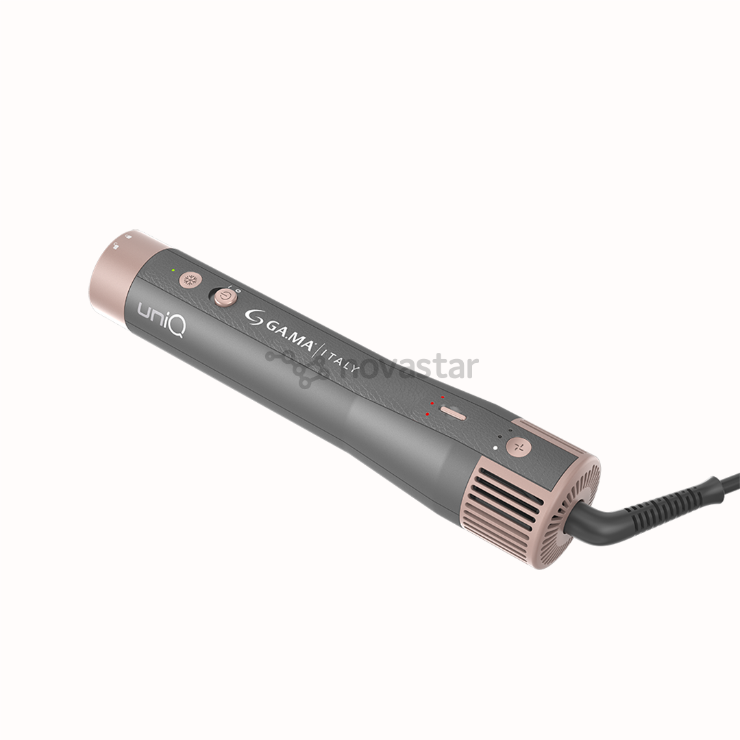 GA.MA Vibrance UniQ, 1500 W, tamsiai pilkos/rožinės - Plaukų formavimo šukos