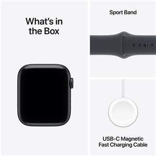 Apple Watch SE 3, 44 мм, GPS + Cellular, sport band, M/L, черный алюминий / черный - Смарт-часы